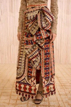 ULLA JOHNSON Yasmin Jacquard High Waist Ruffle Front - Ametrine