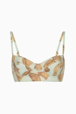 ULLA JOHNSON Zahara Bra Cup Bikini Top - Water Blossoms