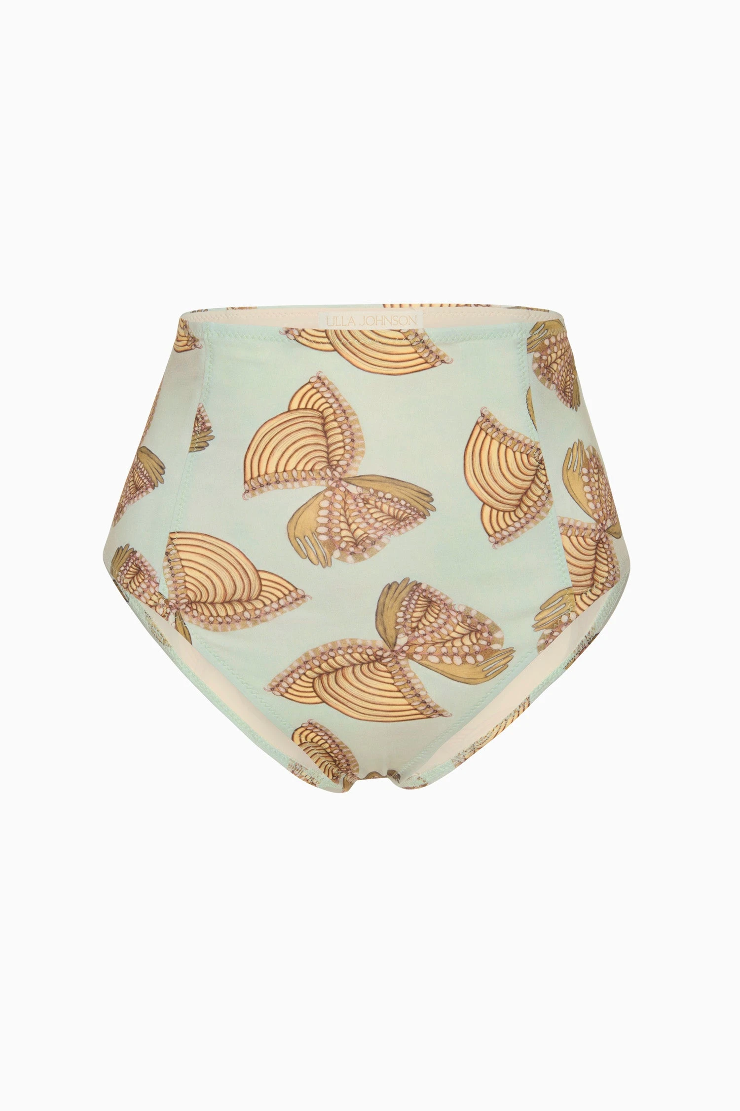 ULLA JOHNSON Zahara High Waisted Bikini Bottom - Water Blossoms 1 ULLA JOHNSON Zahara High Waisted Bikini Bottom - Water Blossoms
