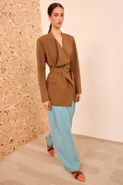 ULLA JOHNSON Zehra Draped Jacket - Cinder