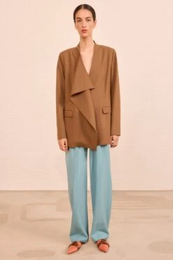 ULLA JOHNSON Zehra Draped Jacket - Cinder -ULLA JOHNSON Outlet ULLAJOHNSON ZehraTwillJacket CINDER PS260515 04 20e47635 3e1e 4152 a405 94fd2082249f