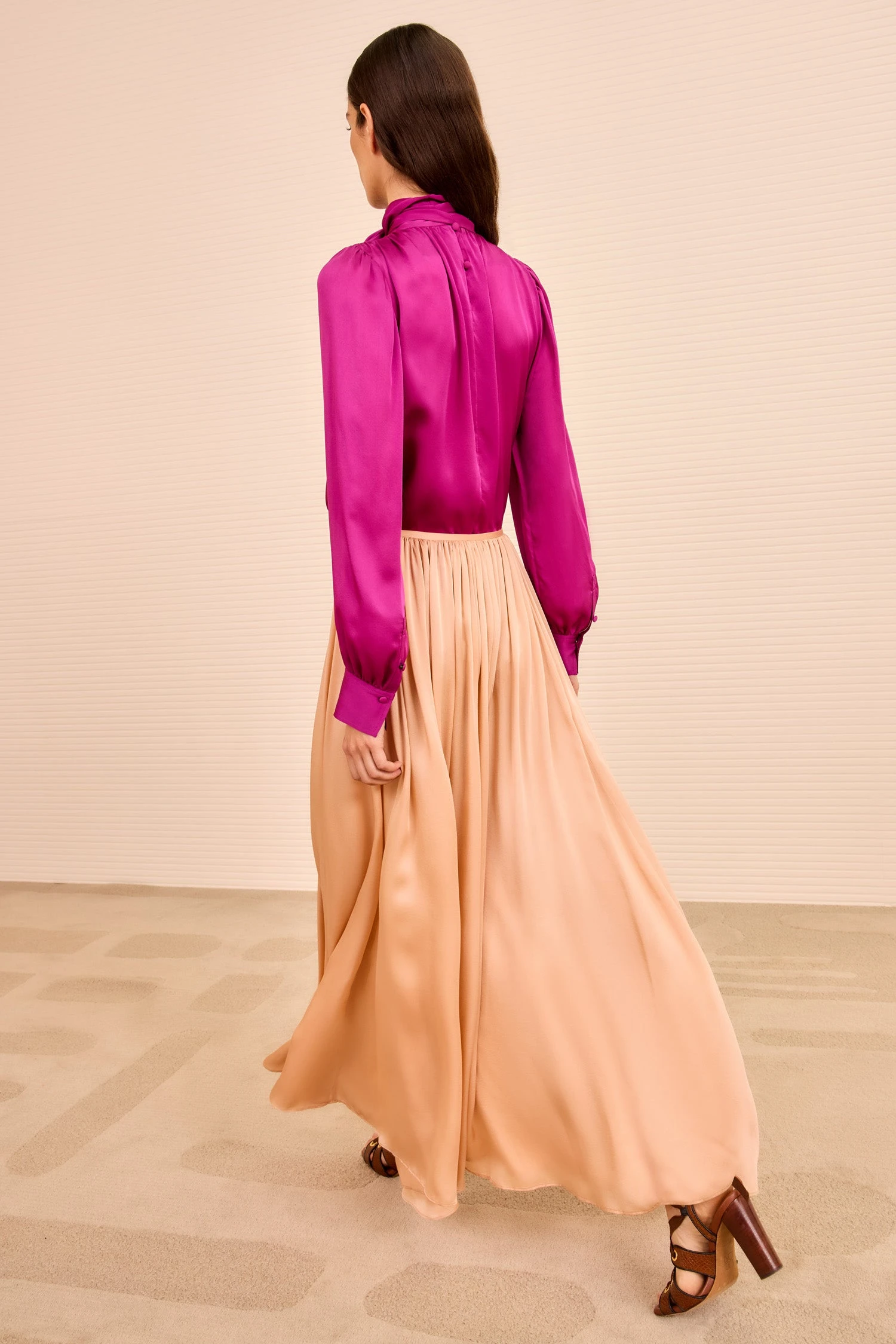 ULLA JOHNSON Zena Side Ruffle Midi Skirt - Sand 4 ULLA JOHNSON Zena Side Ruffle Midi Skirt - Sand - Image 4