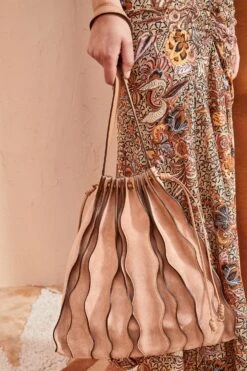 ULLA JOHNSON Adria Large Pleated Wave Bag - Blush