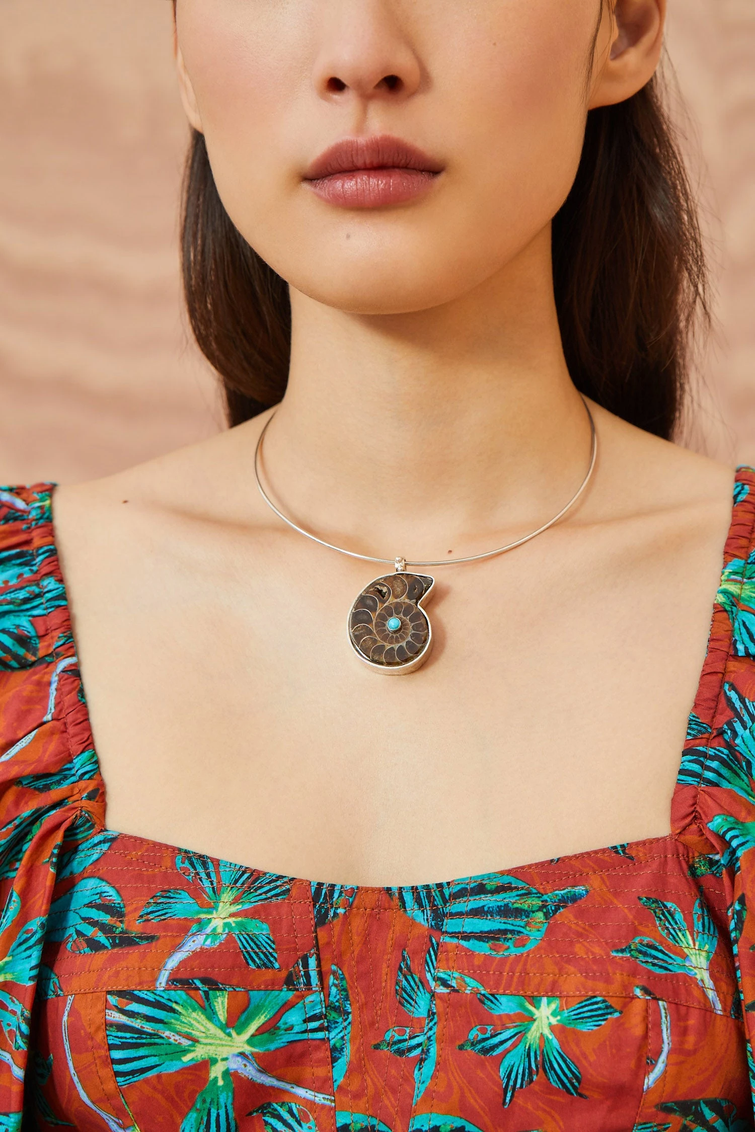 ULLA JOHNSON Ammonite Choker - Brown Ammonite 1 ULLA JOHNSON Ammonite Choker - Brown Ammonite