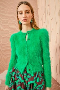 ULLA JOHNSON Aisha Cardigan - Emerald 7 ULLA JOHNSON Aisha Cardigan - Emerald -ULLA JOHNSON Outlet ULLA JOHNSON Aisha Cardigan EMERALD 0057