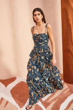 ULLA JOHNSON Aveline Gown - Moonlight Floral -ULLA JOHNSON Outlet ULLA JOHNSON Aveline Gown MOONLIGHT FLORAL 03 4981e131 d928 4568 b7af ea4bf5e5992d