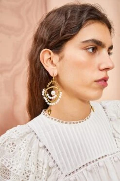 ULLA JOHNSON Beaded Chandelier Earring - Pearl