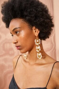 ULLA JOHNSON Beaded TriDrop Earring - Pearl