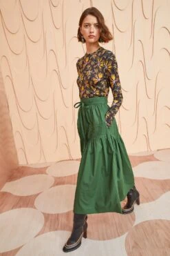 ULLA JOHNSON Blythe Skirt - Juniper -ULLA JOHNSON Outlet ULLA JOHNSON Blythe Skirt JUNIPER 03