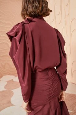 ULLA JOHNSON Brea Blouse - Mahogany 8 ULLA JOHNSON Brea Blouse - Mahogany -ULLA JOHNSON Outlet ULLA JOHNSON Brea Blouse MAHOGANY 0193