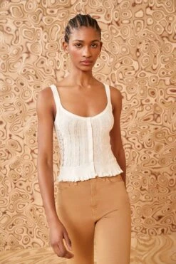 ULLA JOHNSON Callie Top - Alabaster 7 ULLA JOHNSON Callie Top - Alabaster -ULLA JOHNSON Outlet ULLA JOHNSON CallieTop ALABASTER 03