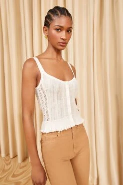 ULLA JOHNSON Callie Top - Alabaster