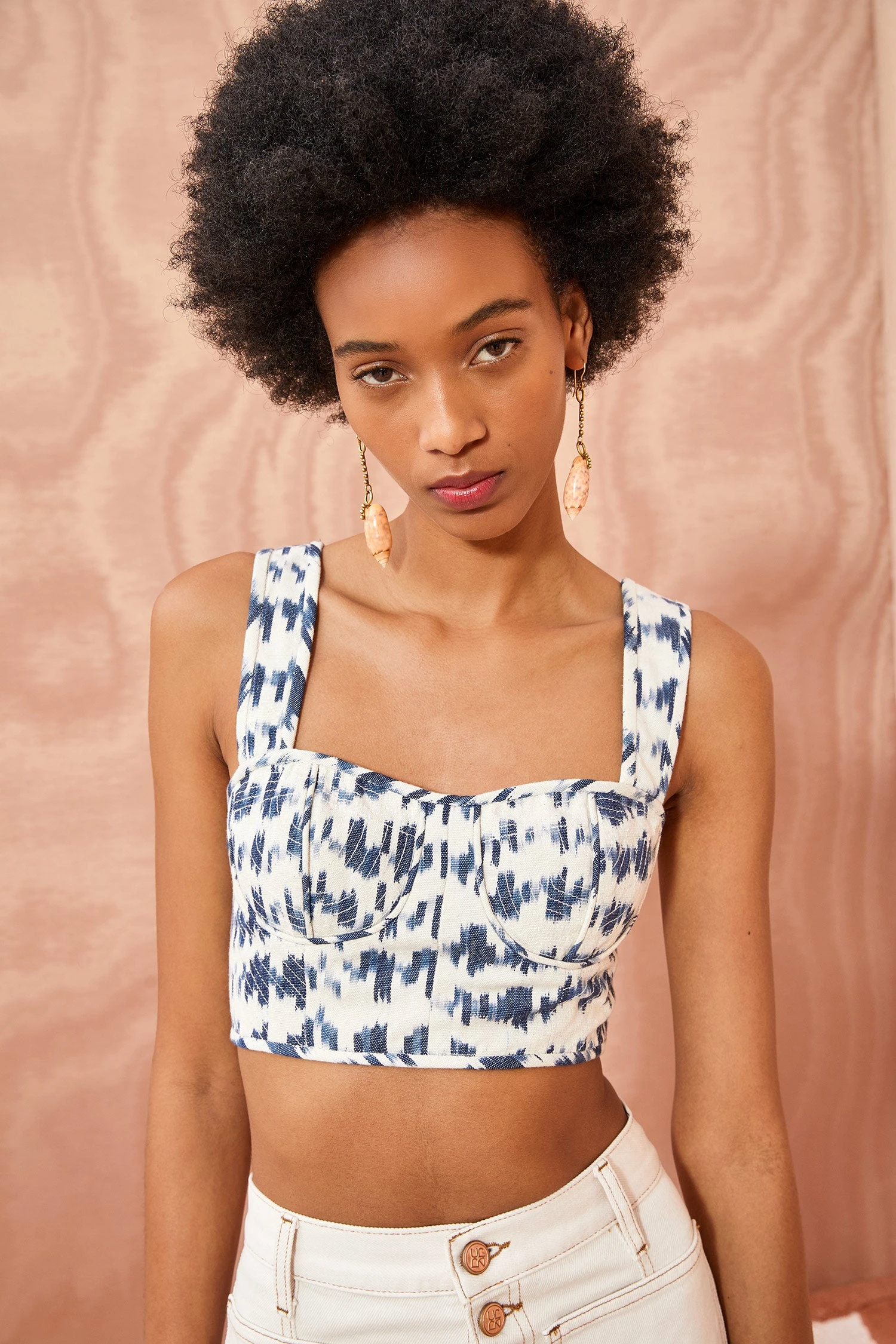 ULLA JOHNSON Carisia Top - Indigo Ikat 3 ULLA JOHNSON Carisia Top - Indigo Ikat - Image 3