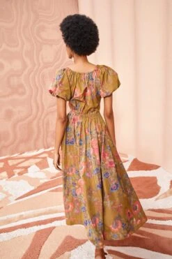 ULLA JOHNSON Cecile Dress - Bamboo 10 ULLA JOHNSON Cecile Dress - Bamboo -ULLA JOHNSON Outlet ULLA JOHNSON Cecile Dress BAMBOO 04