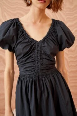 Featured Products -ULLA JOHNSON Outlet ULLA JOHNSON Cecile Dress NOIR 02 ALT