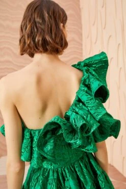 ULLA JOHNSON Cosima Gown - Emerald -ULLA JOHNSON Outlet ULLA JOHNSON Cosima Gown EMERALD 0199