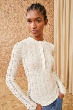 ULLA JOHNSON Delia Top - Alabaster