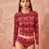 ULLA JOHNSON Sayulita Rash Guard - Wild Rose