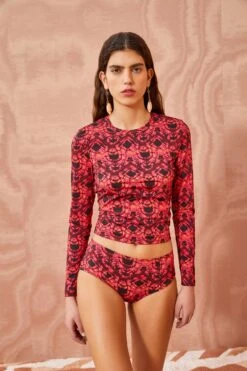 ULLA JOHNSON Sayulita Rash Guard - Wild Rose