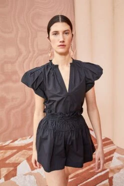 ULLA JOHNSON Evelyn Top - Noir -ULLA JOHNSON Outlet ULLA JOHNSON EVELYN TOP NOIR 03