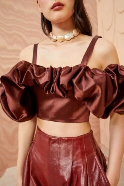 ULLA JOHNSON Fia Top - Mahogany -ULLA JOHNSON Outlet ULLA JOHNSON Fia Top MAHOGANY 02 ALT