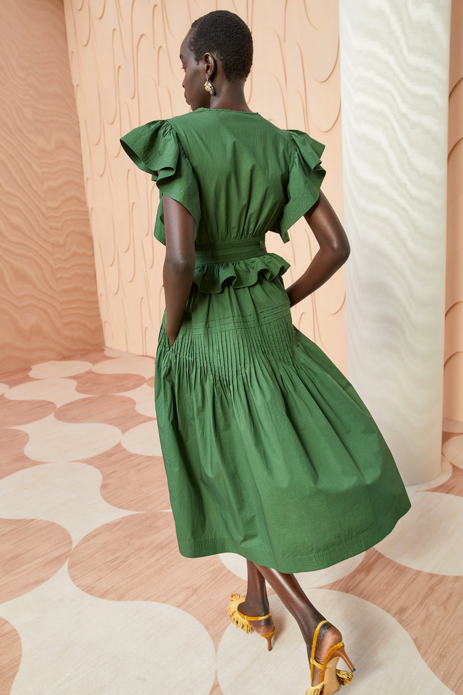 ULLA JOHNSON Florence Dress - Juniper 3 ULLA JOHNSON Florence Dress - Juniper - Image 3