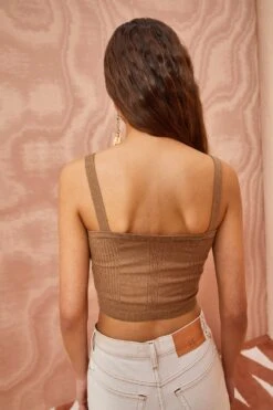 ULLA JOHNSON Giselle Top - Chestnut 8 ULLA JOHNSON Giselle Top - Chestnut -ULLA JOHNSON Outlet ULLA JOHNSON Giselle Top CHESTNUT 0060