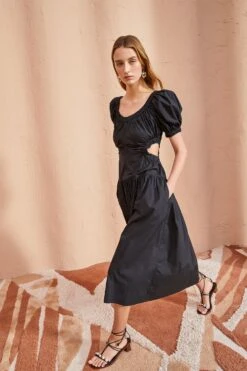 ULLA JOHNSON Golda Dress - Noir -ULLA JOHNSON Outlet ULLA JOHNSON Golda Dress NOIR 0121