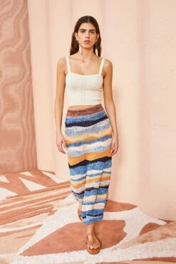 ULLA JOHNSON Hattie Skirt - Aegean 7 ULLA JOHNSON Hattie Skirt - Aegean -ULLA JOHNSON Outlet ULLA JOHNSON Hattie Skirt AEGEAN 03