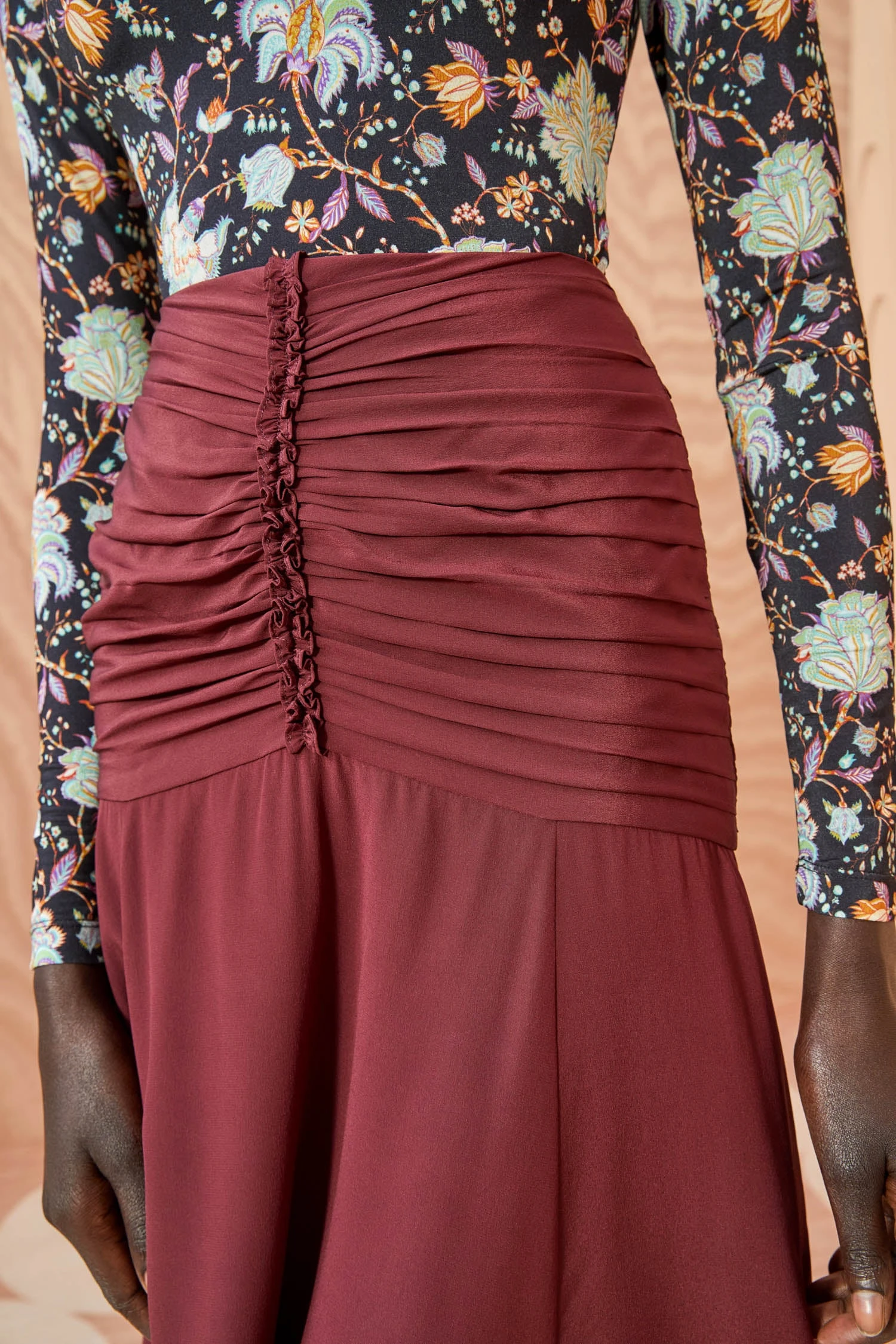 ULLA JOHNSON Imani Skirt - Mahogany 2 ULLA JOHNSON Imani Skirt - Mahogany - Image 2