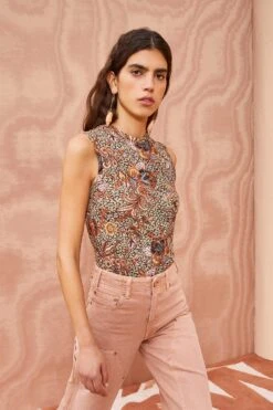 ULLA JOHNSON Ines Top - Wheat Flower -ULLA JOHNSON Outlet ULLA JOHNSON Ines Top WHEAT FLOWER 0133