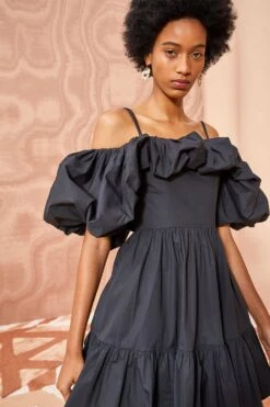 ULLA JOHNSON Lila Dress - Noir 9 ULLA JOHNSON Lila Dress - Noir -ULLA JOHNSON Outlet ULLA JOHNSON LILA DRESS NOIR 05