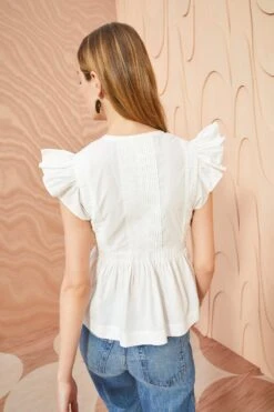 ULLA JOHNSON Luise Top - Pristine -ULLA JOHNSON Outlet ULLA JOHNSON Luise Top PRISTINE 0103