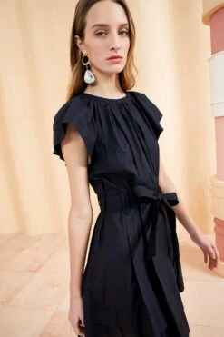 ULLA JOHNSON Mae Dress - Noir -ULLA JOHNSON Outlet ULLA JOHNSON MAE DRESS NOIR 03