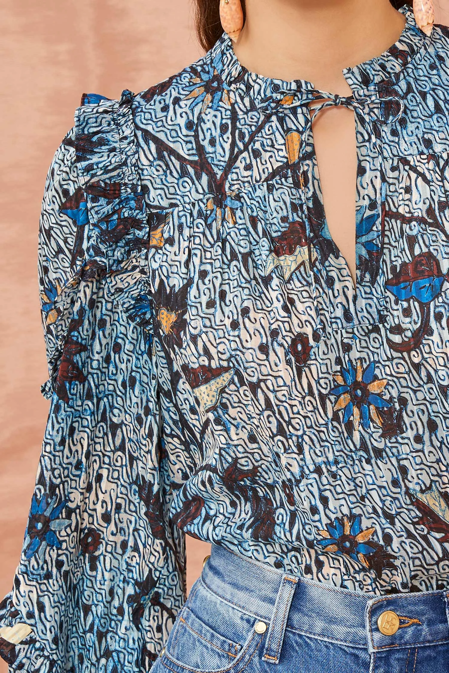 ULLA JOHNSON Manet Blouse - Morning Glory 2 ULLA JOHNSON Manet Blouse - Morning Glory - Image 2