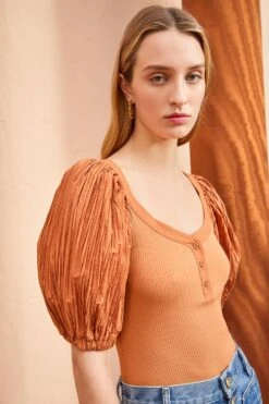 ULLA JOHNSON Marika Top - Chestnut -ULLA JOHNSON Outlet ULLA JOHNSON Marika Top CHESTNUT 03