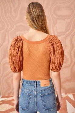 ULLA JOHNSON Marika Top - Chestnut -ULLA JOHNSON Outlet ULLA JOHNSON Marika Top CHESTNUT 04