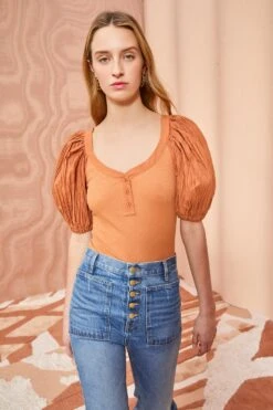 ULLA JOHNSON Marika Top - Chestnut -ULLA JOHNSON Outlet ULLA JOHNSON Marika Top CHESTNUT 05