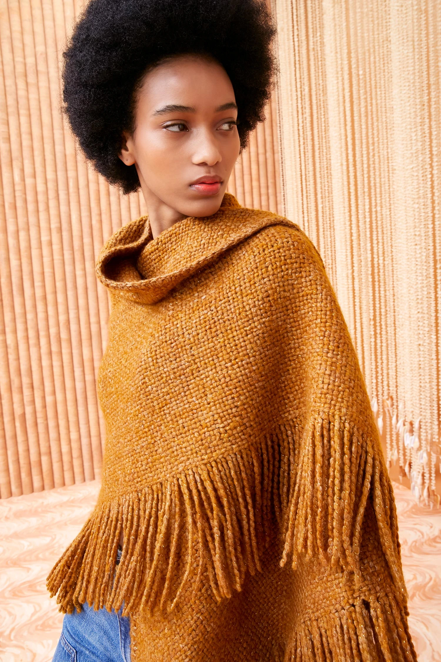 ULLA JOHNSON Martina Shawl - Bronze 2 ULLA JOHNSON Martina Shawl - Bronze - Image 2