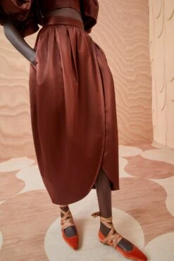 ULLA JOHNSON Maxine Skirt - Mahogany -ULLA JOHNSON Outlet ULLA JOHNSON Maxine Skirt MAHOGANY 0108