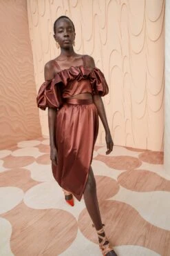 ULLA JOHNSON Maxine Skirt - Mahogany -ULLA JOHNSON Outlet ULLA JOHNSON Maxine Skirt MAHOGANY 0175