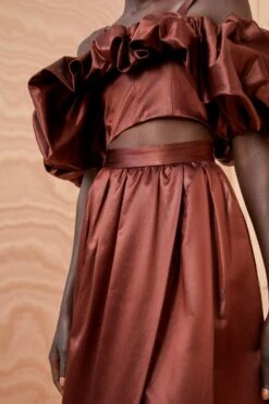 ULLA JOHNSON Maxine Skirt - Mahogany -ULLA JOHNSON Outlet ULLA JOHNSON Maxine Skirt MAHOGANY 02 ALT