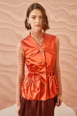 ULLA JOHNSON Monroe Vest - Red Oxide -ULLA JOHNSON Outlet ULLA JOHNSON Monroe Vest REDOXIDE 0049