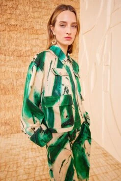 ULLA JOHNSON Painter Jacket - Portrait In Green 6 ULLA JOHNSON Painter Jacket - Portrait In Green -ULLA JOHNSON Outlet ULLA JOHNSON PainterJacket PORTRAIT IN GREEN SP250509 03 UPDATE