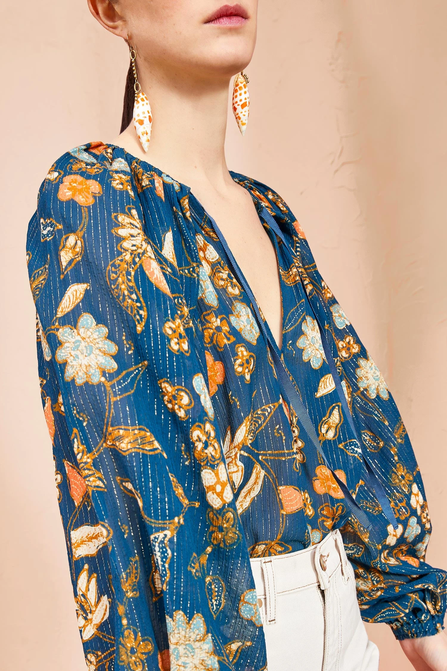 ULLA JOHNSON Pauline Blouse - Moonlight Floral 2 ULLA JOHNSON Pauline Blouse - Moonlight Floral - Image 2