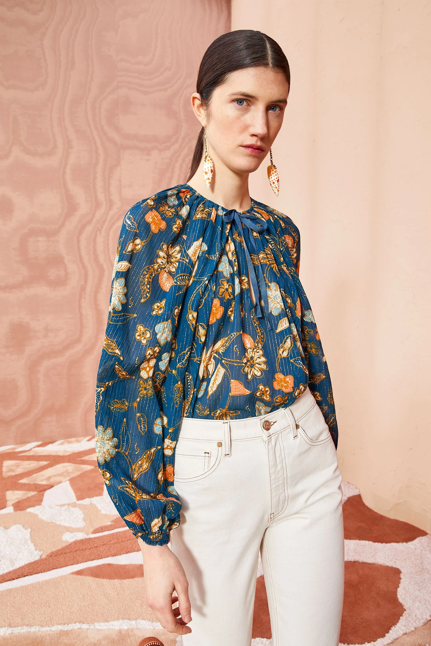 ULLA JOHNSON Pauline Blouse - Moonlight Floral 3 ULLA JOHNSON Pauline Blouse - Moonlight Floral - Image 3