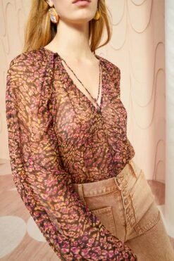 ULLA JOHNSON Pauline Blouse - Pomegranate -ULLA JOHNSON Outlet ULLA JOHNSON Pauline Blouse POMEGRANATE 02 ALT