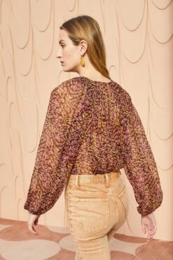 ULLA JOHNSON Pauline Blouse - Pomegranate -ULLA JOHNSON Outlet ULLA JOHNSON Pauline Blouse POMEGRANATE 04