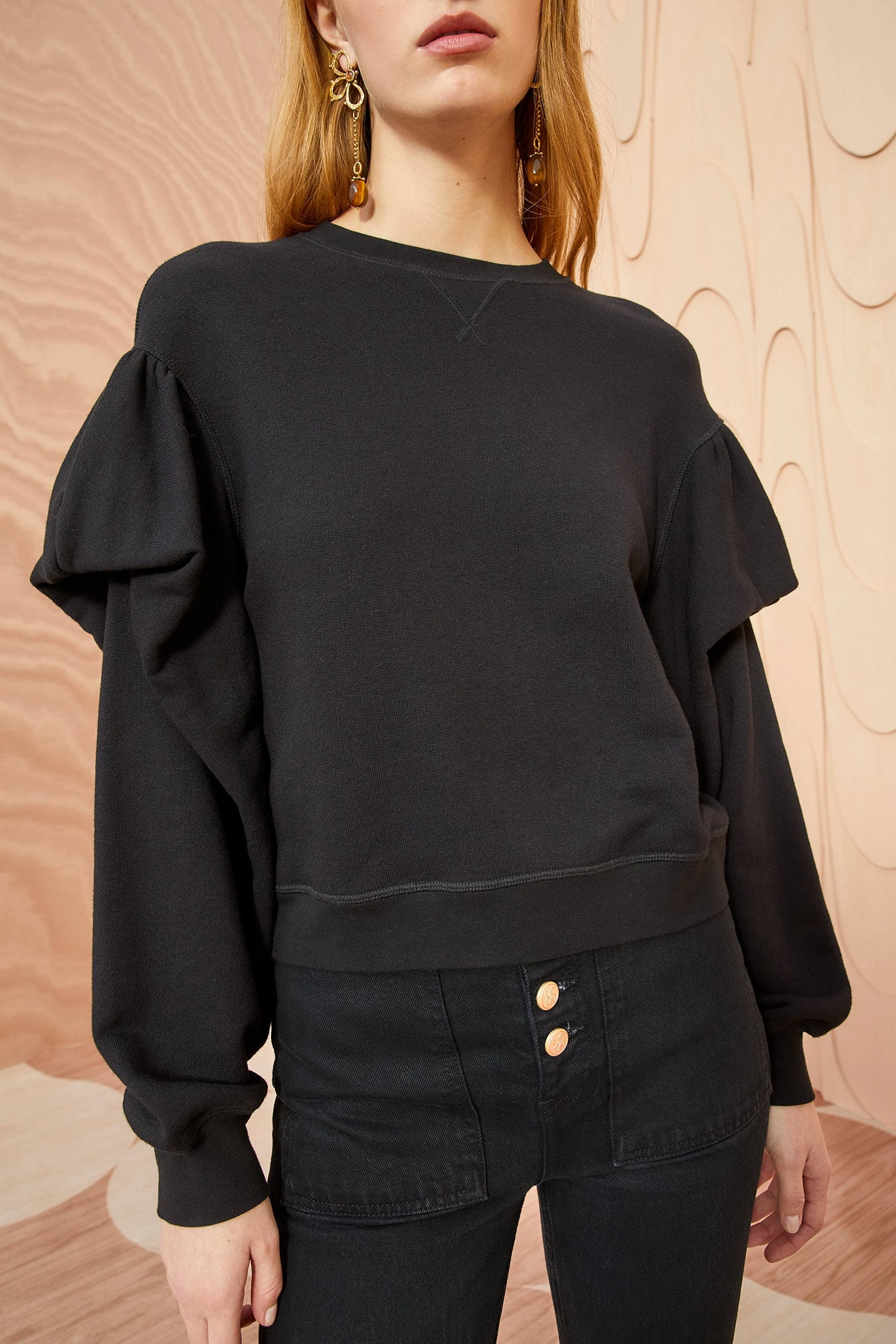 ULLA JOHNSON Pilar Pullover - Noir 4 ULLA JOHNSON Pilar Pullover - Noir - Image 4