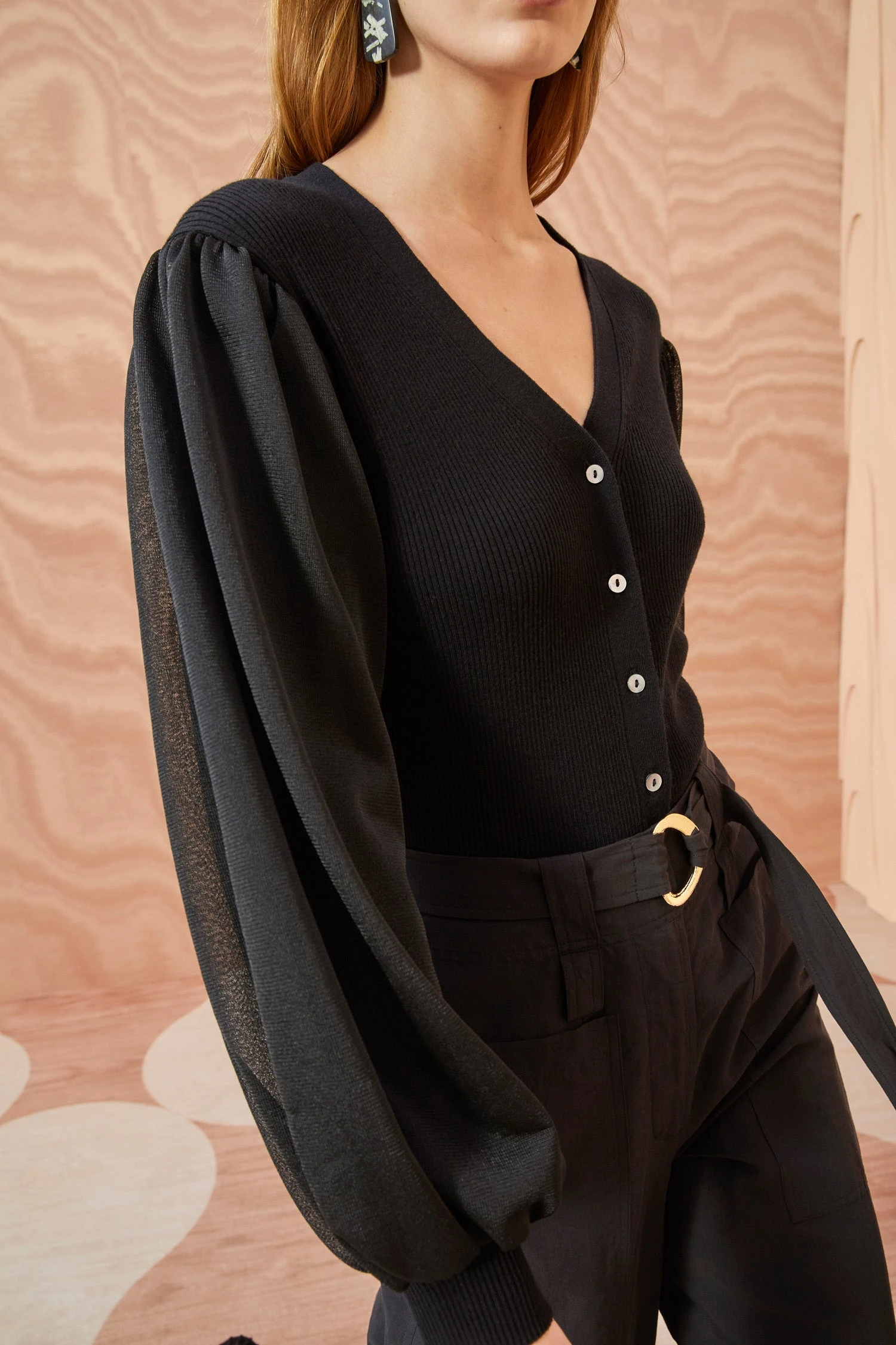 ULLA JOHNSON Quinn Cardigan - Noir 2 ULLA JOHNSON Quinn Cardigan - Noir - Image 2